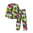 thumbnail image 2 of Kll Green Mushroom Sleepwear Mens Flannel Pajamas,Long Cotton Pj Set, 2 of 9