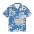 thumbnail image 5 of SERTG Boys Hawaiian Print Short Sleeve Shirt Turndown Collar Button Down Casual Top For Boys 3-15 Years Old Summer Fashion Shirt, 5 of 8