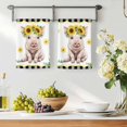 thumbnail image 3 of Sunflower Pig Kitchen Towels Set of 2, Summer Eucalyptus Black Buffalo Plaid Absorbent Dish Towels for Kitchen, Microfiber Hand Towel, Quick Drying Tea Towel for Cleaning Decorative Dishcloths, 3 of 7