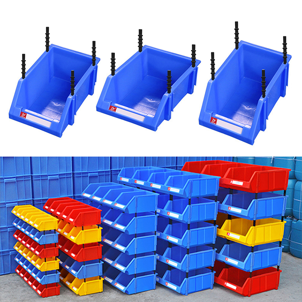 Porfeet Stackable Plastic Small Parts Container Box Shelf Screw Storage Bin  Organizer(Random Color 25*12*15cm) 