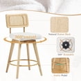 thumbnail image 4 of ONEVOG 26.2" Swivel Counter Stools Set of 2, Soft Boucle Upholstered with Breathable Cane Back, Farmhouse Counter Height Chairs for Kitchen Island,White, 4 of 10