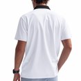 thumbnail image 4 of USNSM Men's Summer Casual Shirts Quick Dry Lightweight Cotton Short Sleeve T Shirt Classic Zipper Collar Tee with Pocket White L, 4 of 9