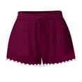 thumbnail image 2 of Stephy Women's Shorts 2025 Summer Casual Cute Ruffle Shorts Comfy Elastic Waist Drawstring Pleated Short, Red, M, 2 of 6