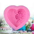 thumbnail image 3 of HONITANO 1Pcs Heart-shaped Rose Silicone Mold For Cake Decorating And Biscuit Molding Pink Odourless, 3 of 8