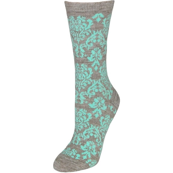 Wise Blend Damask Crew Socks, 1 Pair, Medium, Shoe Size W 6-9