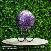 Alpine Corporation 12" x 9" Metal Gazing Globe Display Stand, Black