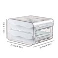 thumbnail image 3 of 1pc Kitchen Double Layers Egg Storage Box, 32 Compartment Household Drawer Refrigerator Transparent Preservation Box That Can Be Stacked With Egg Tray An, 3 of 4