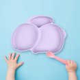 thumbnail image 4 of Platos de dibujos animados para niños, platos antideslizantes para alimentación de bebés, vajilla con ventosa no tóxica JShteea Libre de BPA, 4 of 9