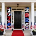 thumbnail image 4 of USA 250th Anniversary Patriotic Banners – Large Nylon American Flag Decorations with Grommets & Hanging Strap, Waterproof Outdoor/Indoor Decor for Porch, Yard, Balcony, 4 of 5