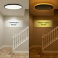 thumbnail image 5 of Matane 15.4'' LED Flush Mount Ceiling Light Fixture with Remote Control, Nightlight 2000K Warm,36W 3600LM 3000K-6500K Dimmable Surface Mount Lighting Fixture for Bedroom, Dining Room, Kitchen,Black, 5 of 8