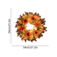 thumbnail image 3 of Fall Wreath for Front Door, Artificial Maple Leaf Wreath, Fall Decorations for Holiday Harvest Thanksgiving Fall Decor, 3 of 6