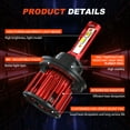 thumbnail image 2 of For Ford Escape 2008-2012 9008 H13 LED Headlight Bulbs High Low Beam 5202 Fog Light Bulbs Combo 6000k Bright White, 2 of 12