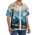 thumbnail image 2 of Balery Iceberg Bald Eagle Camisa Casual de Manga Corta con Botones para Hombre, Texturizada, Estilo Cubano, para Playa, Verano-Small, 2 of 5