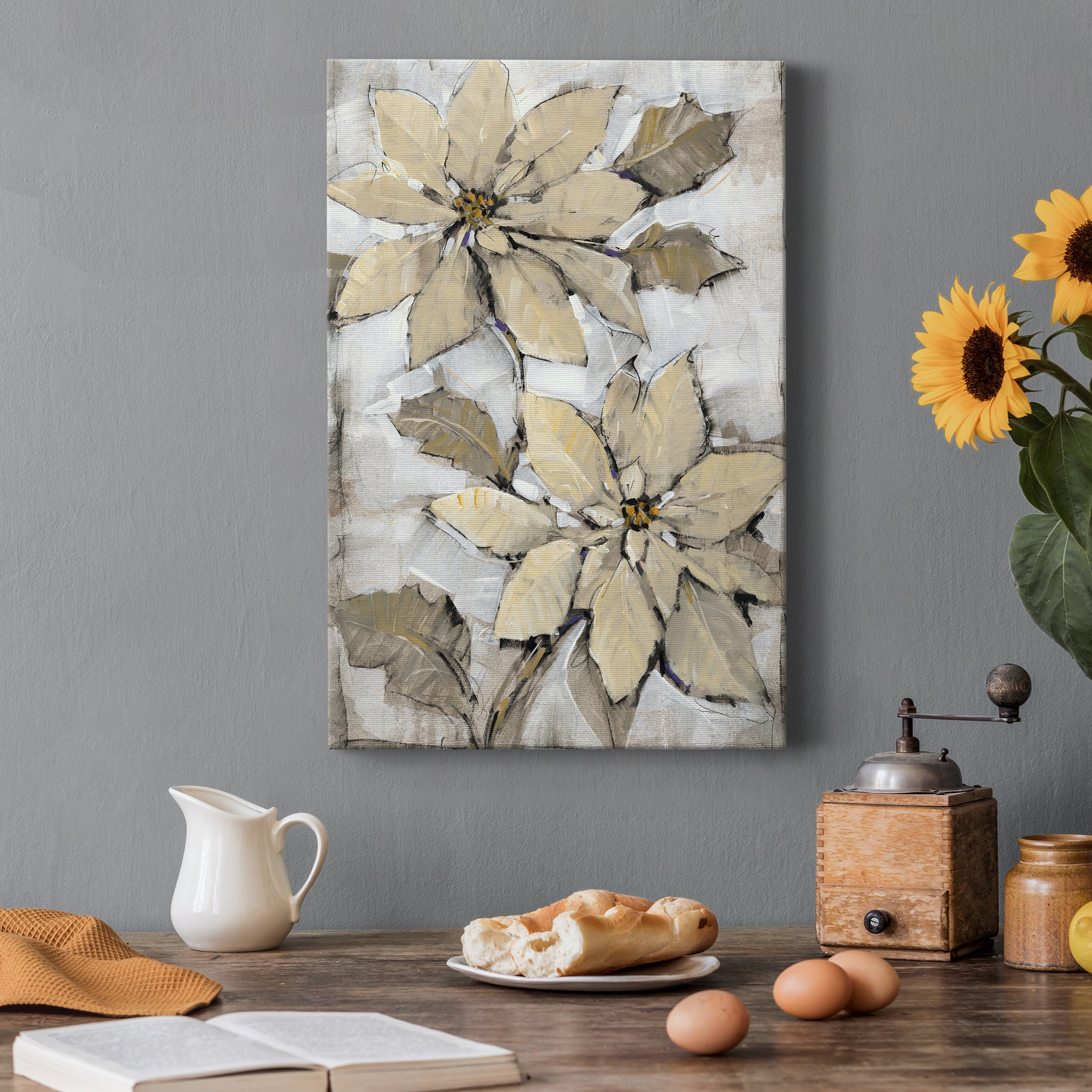 Poinsettia Study II Premium Gallery Wrapped Canvas - Ready to Hang