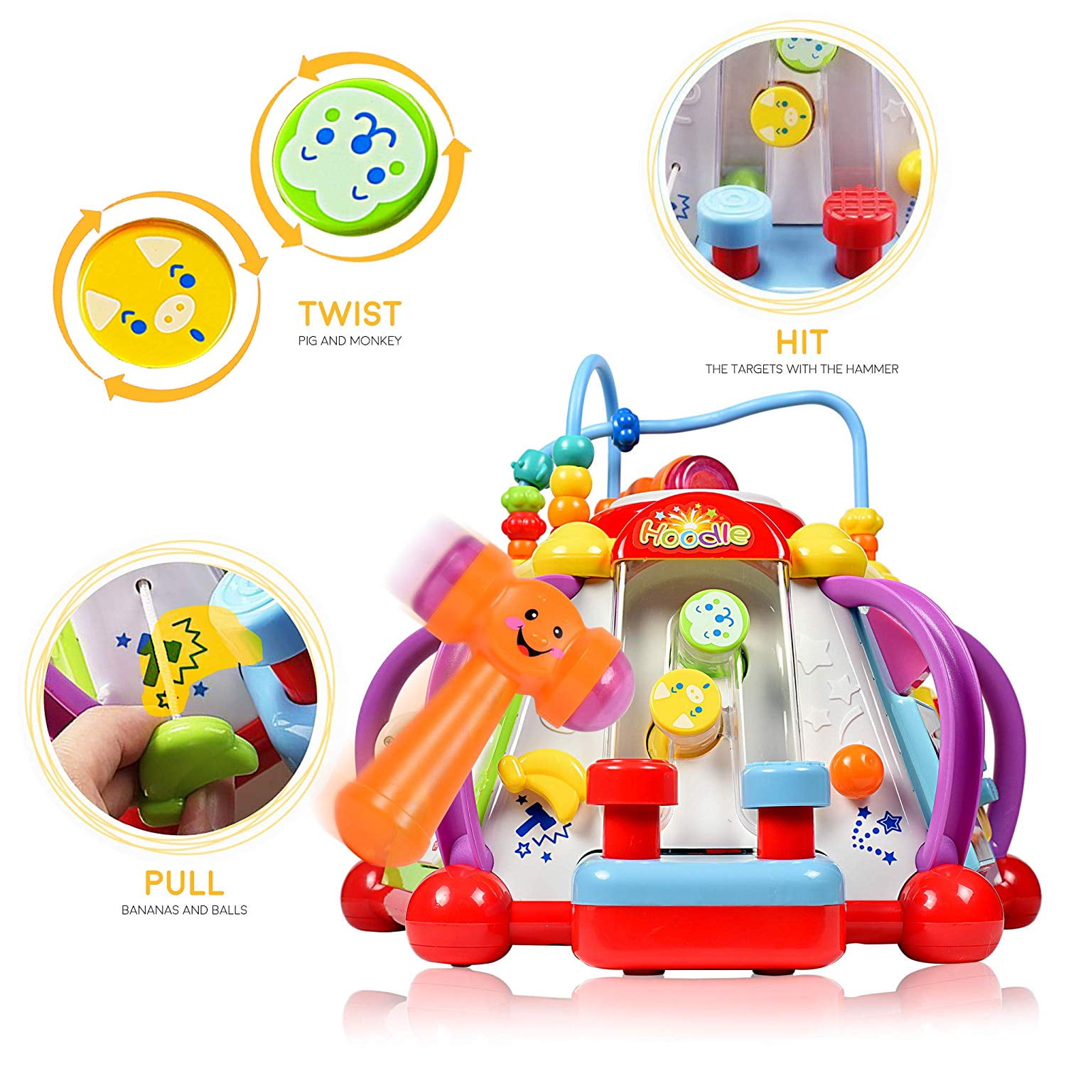 WolVol Educational Kids Toddler Baby Toy Musical Activity Cube Play Center