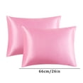 thumbnail image 2 of DJN Clearance Sale Pillow Case 2Packs Imitation Silk Pure Color Ding Pillowcase Envelope Pillow Cases Pillow polyester Pink One Size, 2 of 3