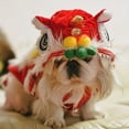 thumbnail image 2 of Festive Lion Dance Costume for Pets - Red, Funny New Year's Outfit with Sequins & Fringes, Easy-to-Wear Snap Buttons, Ideal for Small Dogs and Cats, 2 of 10