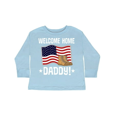 

Inktastic Military Dad Welcome Home USA Flag Gift Toddler Boy or Toddler Girl Long Sleeve T-Shirt