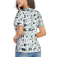 thumbnail image 2 of Goofa Modern Industry Pattern Women's Slim-Fit Short-Sleeve V-Neck T-Shirt,Classic-Fit Short-Sleeve V-Neck T-Shirt-Large, 2 of 5