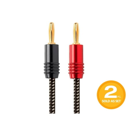 UPC: 0889028094891 | Monoprice Speaker Wire  Braided with Banana Plugs  2-Conductor  14AWG  6ft  1 Pack-Pack