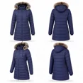 thumbnail image 2 of Womens Winter Coats Puffer Down Parka Thicken Warm Hooded Jacket Fleece Lined Outwear with Removable Faux Fur Hood, Navy XXXL, 2 of 8