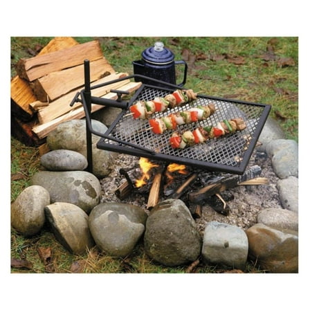 Adjust-A-Grill Camping Grill - Makes Outdoor Cooking Easier and Safer Black