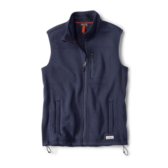 Chaleco tipo suéter de forro polar Orvis Recycled para hombre, color azul marino cálido, talla S