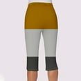 thumbnail image 5 of Capris for Seniors，Summer Womens Athletic Capris Pants Side Split Color Block Capri Pants Lace-Up Elastic Waist Pants Hip Lift Tummy Control Yoga Leggings Workout Gym Clothes, 5 of 7