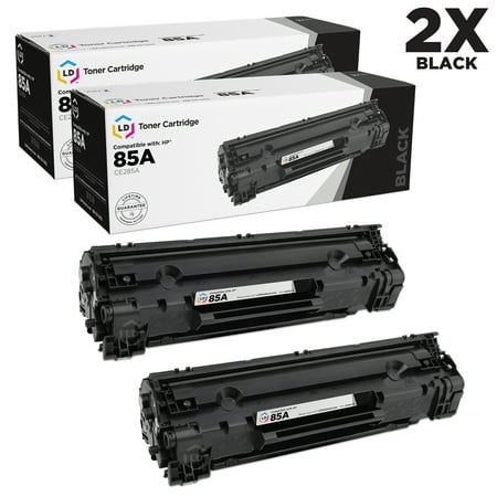 LD Compatible Replacements for Hewlett Packard CE285A (HP 85A) Set of 2 Black Laser Toner Cartridges for use in
