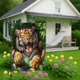 thumbnail image 6 of Spring Easter Tiger Wildlife Garden Flags 12x18 Inch Double Sided for Outside, Forest Wild Animal Eggs Standard Canvas Outdoor Flags, Landscape Front Yard Backyard Lawn Decoration, 6 of 6