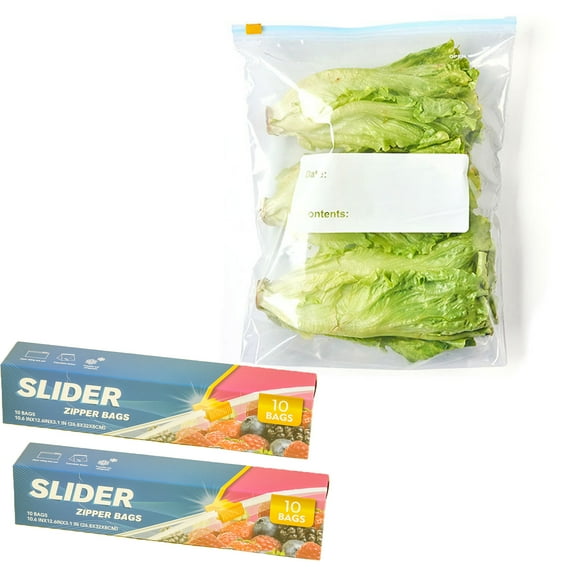 GoXteam 20 Pack Reusable Freezer Bags Dishwasher Safe, BPA Free Reusable Slider Bags, Leakproof Reusable Storage Bags for Marinate Meats, Cereal, Vegetables, Home Organization