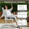 thumbnail image 6 of Outsunny 350 lbs Outdoor Wood Rocking Chairs Set of 2 with High Back White, 6 of 9