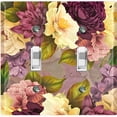 thumbnail image 1 of Metal Light Switch Plate Outlet Cover Purple White Rose Wallpaper ROS017, 1 of 13