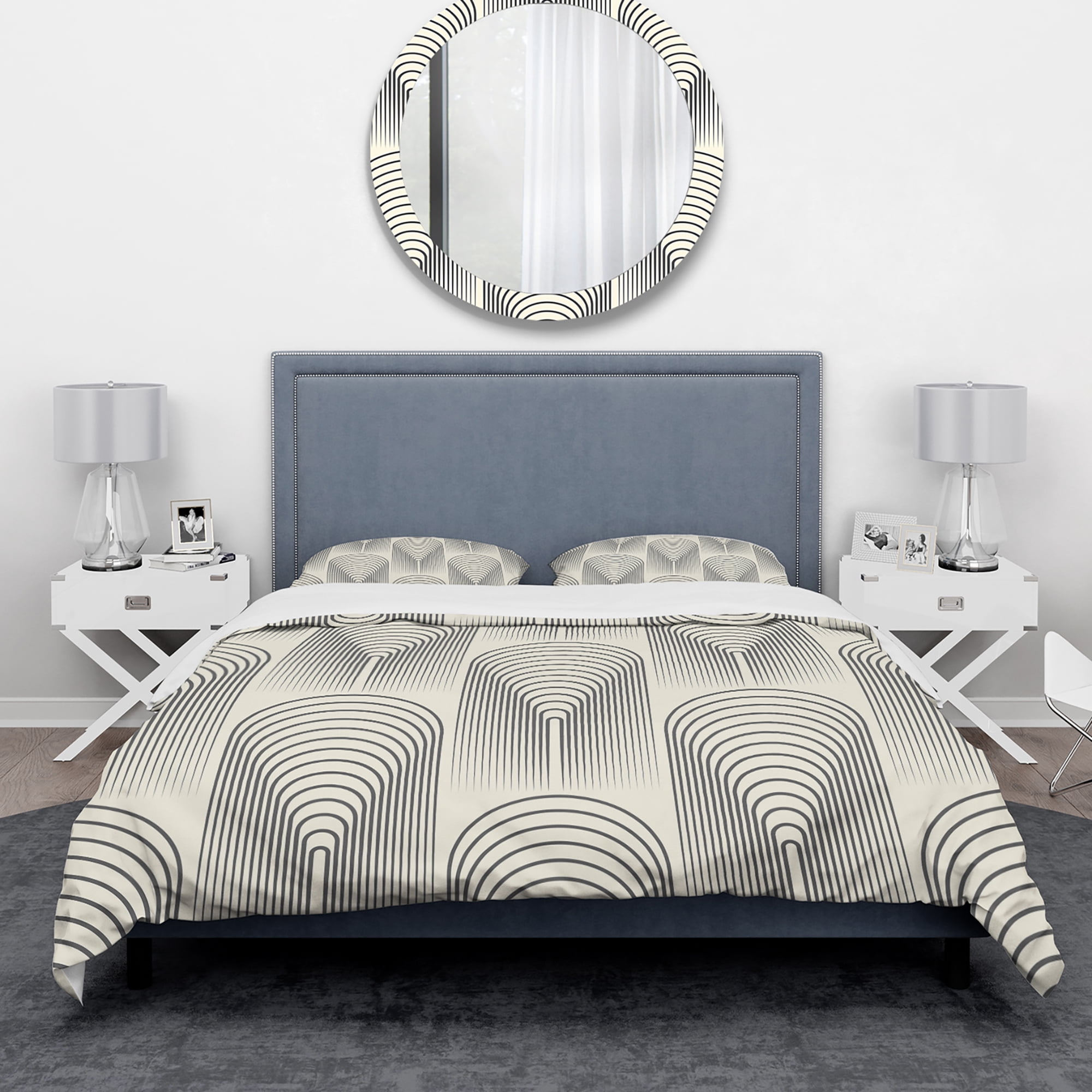 Designart 'Retro conical geometry' Vintage Duvet Cover Set