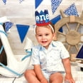 thumbnail image 4 of 1st Birthday Hat - Glitter Crown, Nautical Theme First Birthday Decoration Sapphire Blue, One Year Old Party Supplies Favors Photo Booth Props, 4 of 7