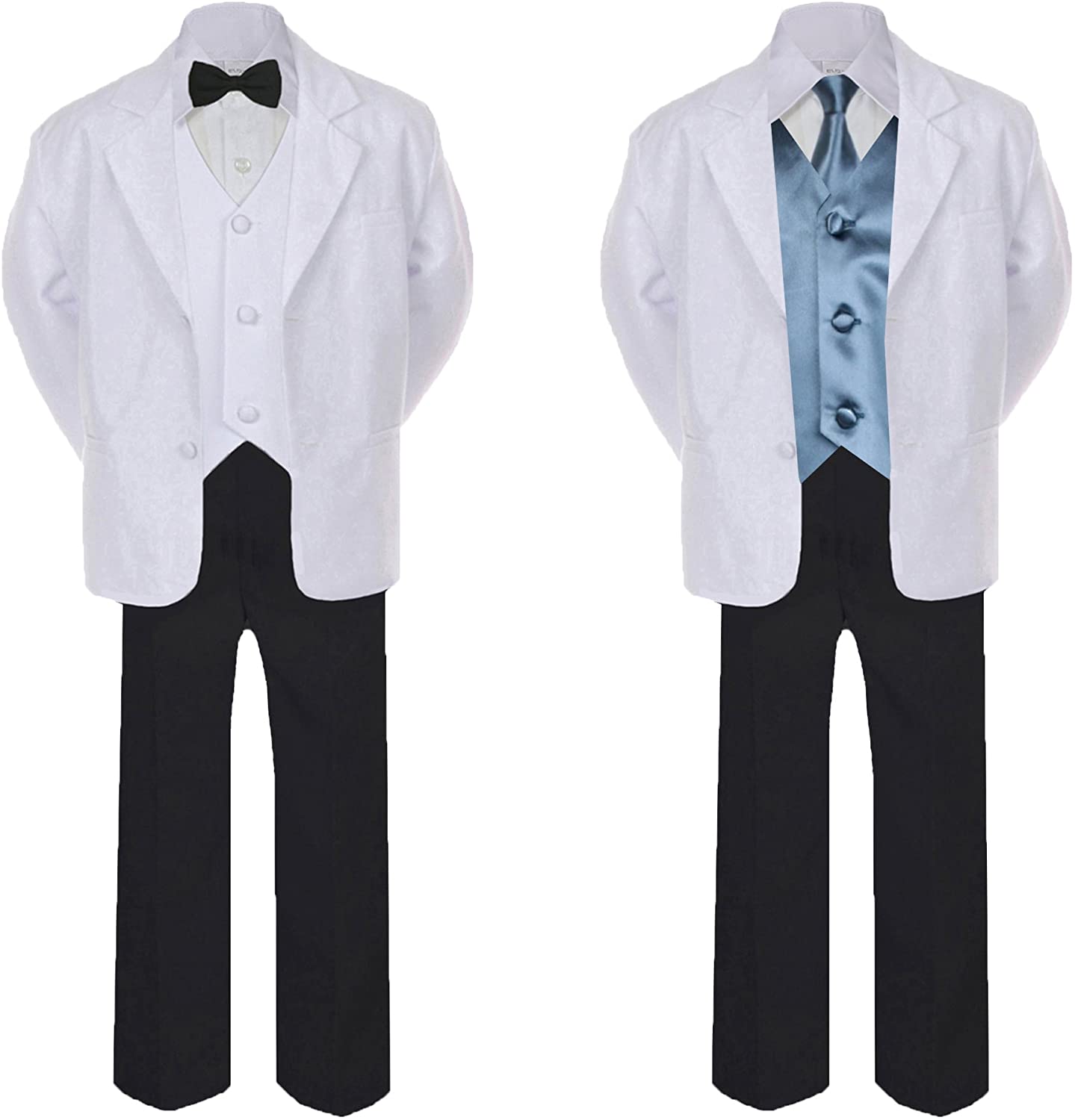 6pc Color Bow Tie + New Baby Toddler Boy Black Wedding Suit Tuxedo S-20 New Teen - image 2 of 3