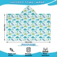 thumbnail image 2 of LightBlue Cartoon Dinosaurs Trees Pattern Hooded Bath Towel，60"x35" for Ages 3 To 12 Kids, Quick Dry Lightweight Soft Microfiber Hood Beach Towel Cover Up for Kids, 2 of 7