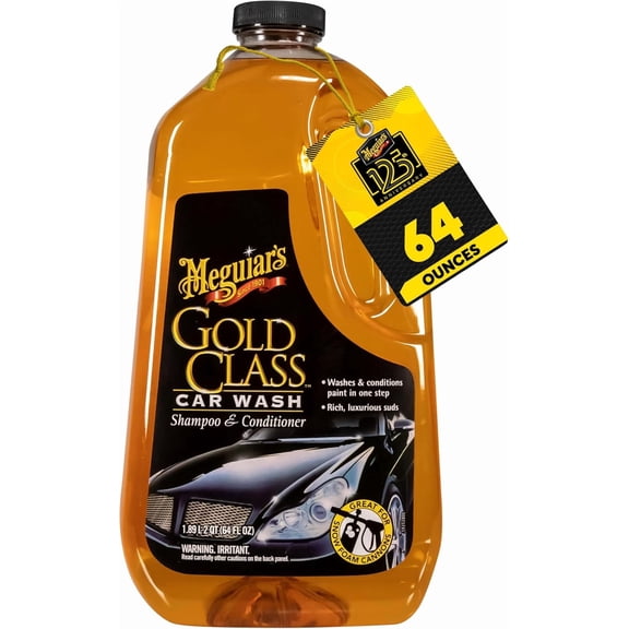Gold Class Car Wash, Rich Foaming Car Soap for Bucket Wash or Foam Cannon Use, Safe on All Paints, Adds Glossy Shine, Gifts for Car Lovers or Car Guy Gifts for Men, 64 Oz