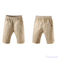 thumbnail image 2 of Fozruso Toddler Boys School Uniform Pull-On Twill Shorts Elastic Waist Summer Shorts for Kids(Yellow), 2 of 7