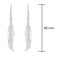 thumbnail image 5 of Boho-Chic Freedom Feather Detailed Sterling Silver Dangle Earrings, 5 of 5
