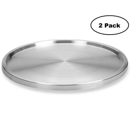 Lazy Susan Table Top 1 Tier Lazy Susan 2 Pack: Stainless Steel 360 Degree Turntable â?? Rotating 2-Level Tabletop Stand For Your Dining Table, Kitchen Counters And Cabinets â?? Turning Table Spice Rack Organizer Tray - 2 ()