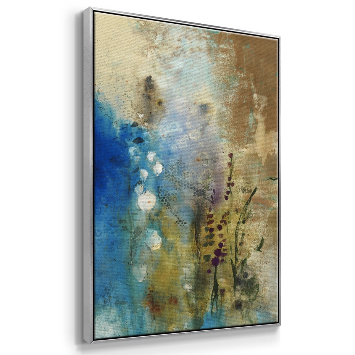 Immerge III Framed Premium Gallery Wrapped Canvas - Ready to Hang - 25 x 37 - Silver Floating Frame