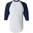thumbnail image 5 of Men's Regular fit Two Tone 100% Ring-Spun Combed Cotton Raglan ¾ Sleeve Baseball T-Shirt., 5 of 8