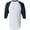 White/Navy, variant on Men's Regular fit Two Tone 100% Ring-Spun Combed Cotton Raglan ¾ Sleeve Baseball T-Shirt.