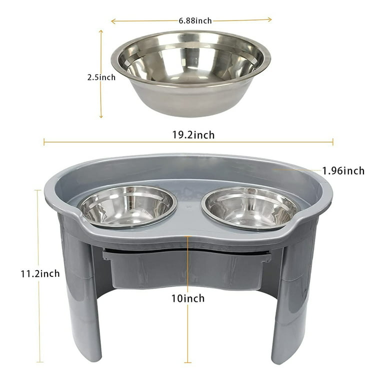HTB Elevated Dog Bowls,Raised Dog Bowl Stand with 2 Stainless
