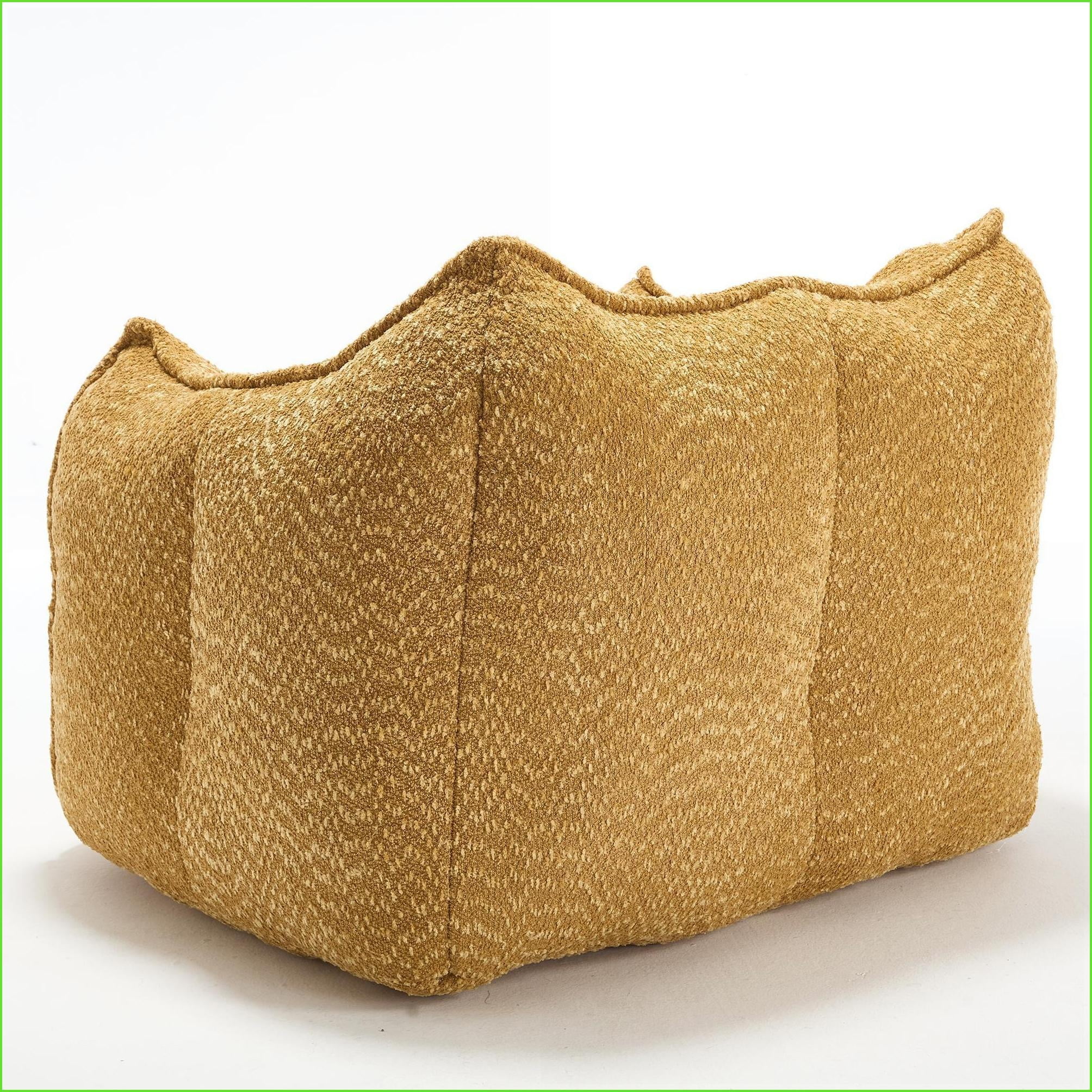 Adult Chenille Bean Bag Chair – Lazy Sofa for Gaming, Reading & TV | Chenille | Yellow