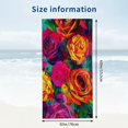 thumbnail image 3 of PHYHOO Kids Bath/Pool/Beach Towel, Colorful Roses Oversized Quick Dry Microfiber Beach Towel Flowers Painted Lightweight Sand Free Towel Super Soft &amp; Absorbent for Travel Swimming Sports 30x60in, 3 of 8