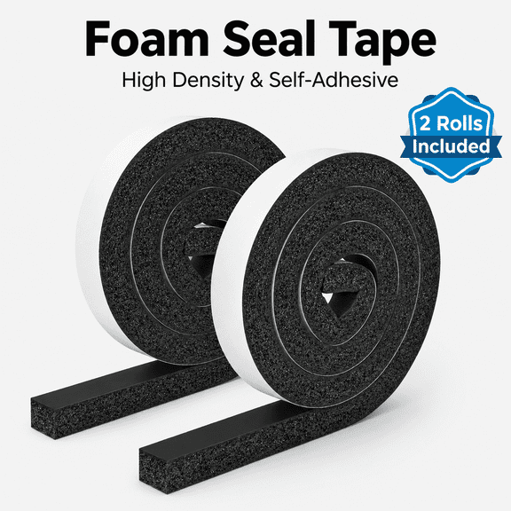 TAVENE 1 Inch Wide X 1 Inch Thick Total 13 Feet Long Neoprene Weather Stripping, High Density Closed Cell Foam Tape Seal with Adhesive for Doors and Windows Insulation, Foam Strips
