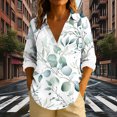thumbnail image 4 of JGGSPWM Collared Button Down Shirts for Women Long Sleeve Dressy Casual Printed Tops Loose Fit Spring Trendy Tunic T Shirt Blue S, 4 of 6
