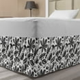 thumbnail image 1 of Vintage Bed Skirt, Autumn Season Nostalgic Sketch Style Leaves Birds Print on Plain Backdrop, Elastic Bedskirt Dust Ruffle Wrap Around for Bedding Decor, 4 Sizes, White and Dark Brown, by Ambesonne, 1 of 2